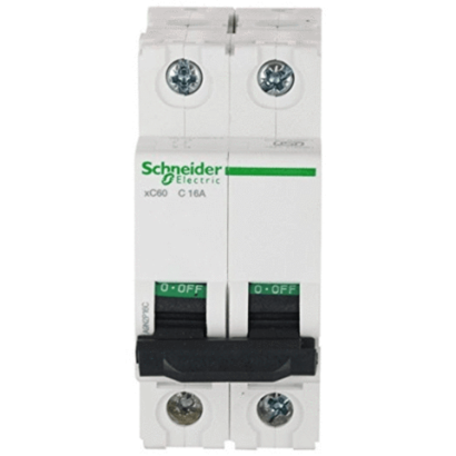SCHNEIDER ELECTRIC A9N61532 Thermal Magnetic Circuit Breaker, C Curve, Multi 9 C60H-DC Series, 20 A, 2 Pole, 500 V